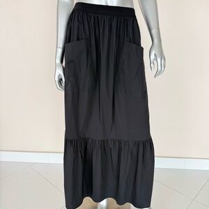 Twin Set women cotton black long skirt size M